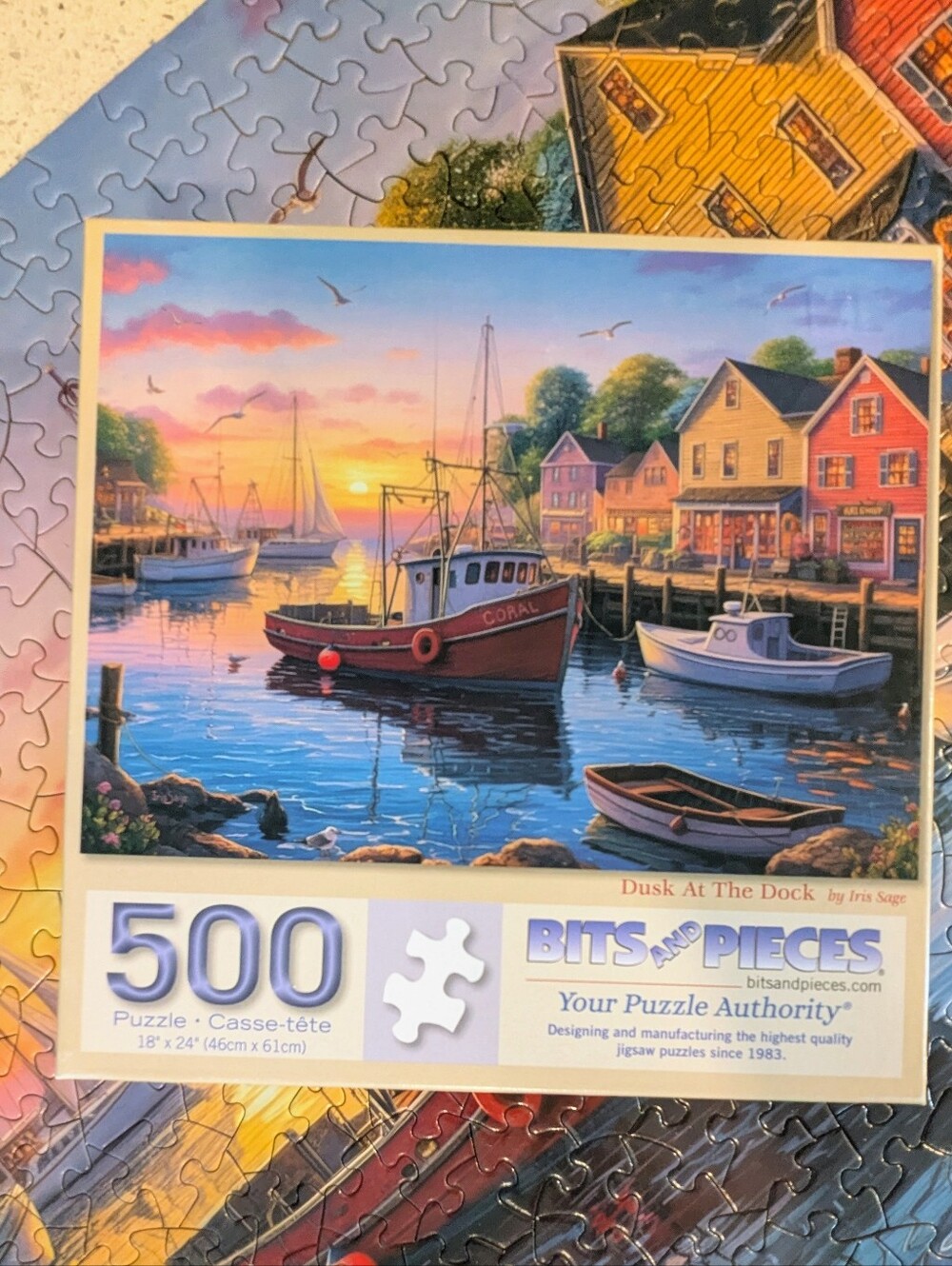 Bits And Pieces Puzzle "Dusk At The Dock" 500 Piece Nautical